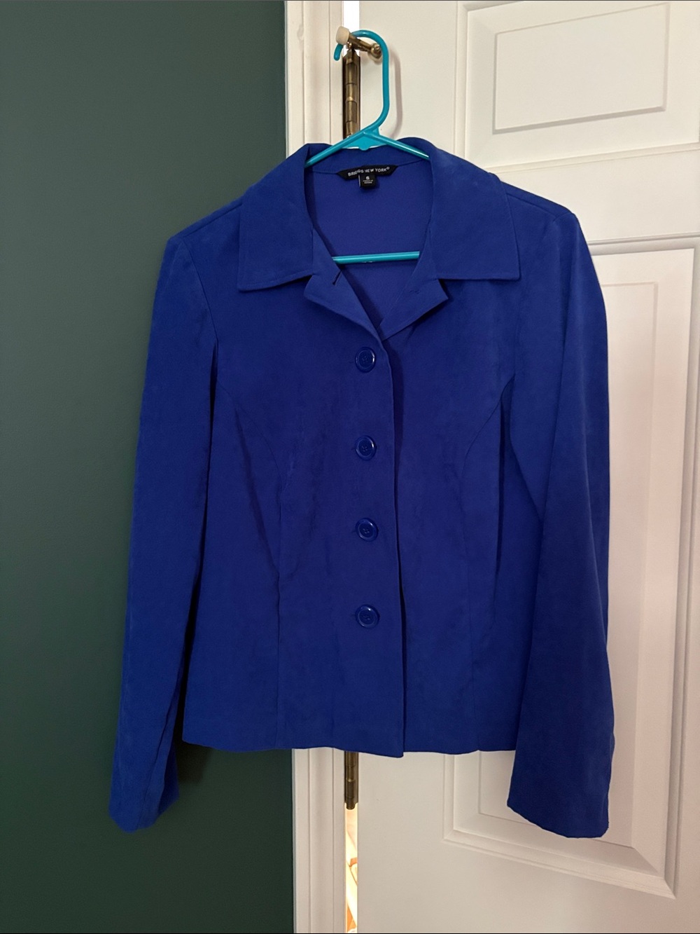 Briggs New York Cobalt Blue Button-Front Blazer